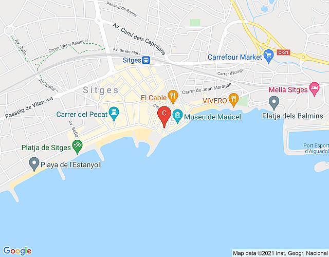 Luxurious 180sqm Holiday Rental Duplex in Sitges for up to 7 People map image
