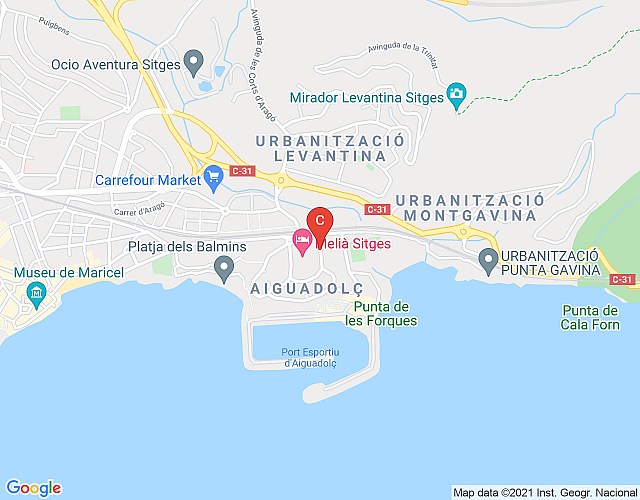 Comfortable apartment with beautiful views of the beach of Aiguadolç map image