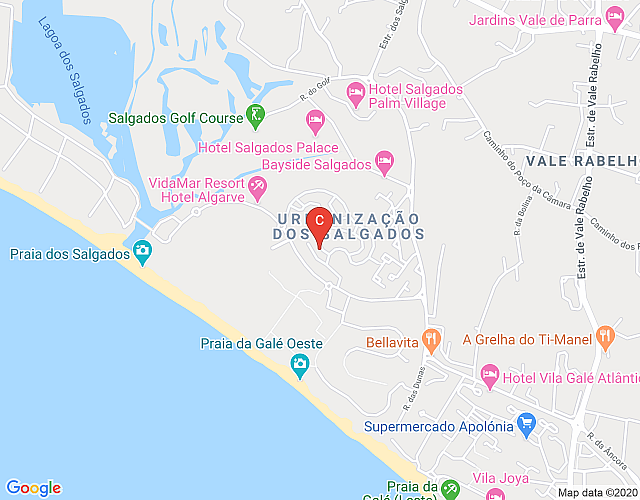 Albufeira,  Herdade dos Salgados, Vila das Lagoas, Apartamento 12B-2C com 2 Quartos,  Praia dos Salg imagem do mapa