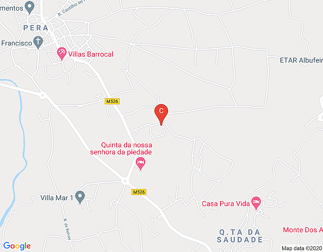 Condomínio Vilita, T1-Lt-5,F, piscina, campo de ténis e churrasqueira, Pêra-Silves imagem do mapa