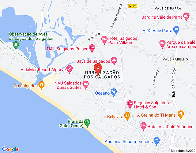 Herdade dos Salgados, T3 Resort com 7 piscinas, Vila das Lagoas, Albufeira. imagem do mapa