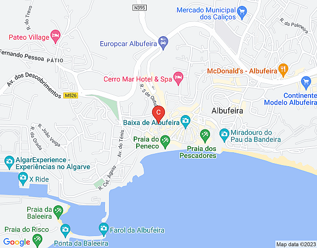 Apartamento T1, Arcos, Baixa de Albufeira, 150m da Praia do Túnel map image