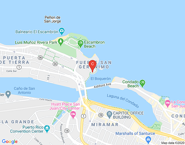 San Cristobal Studio | Oceanfront in Trendy Condado Location imagen del mapa