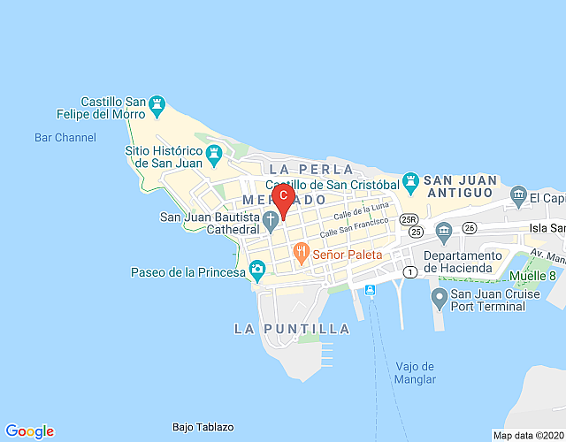 Villa Laurel | Old San Juan | Chic 2 Bedroom Apartment in Colonial City | Fantastic Location imagen del mapa