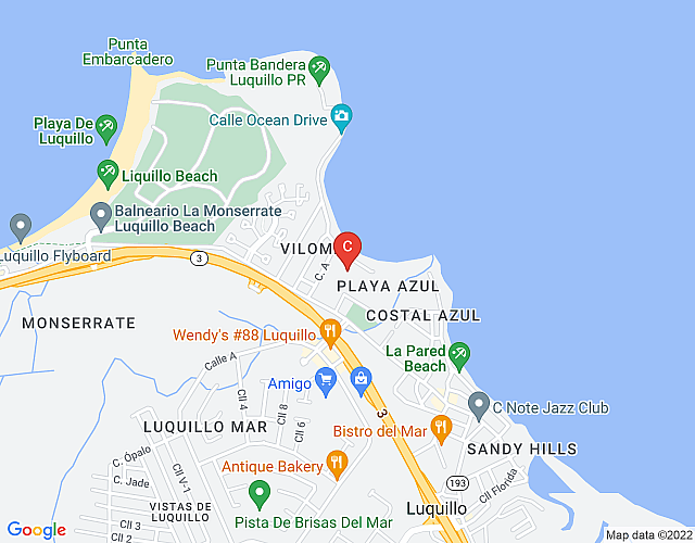 *New Property* Vicky’s Oasis | Breathtaking beachfront apartment in Luquillo imagen del mapa