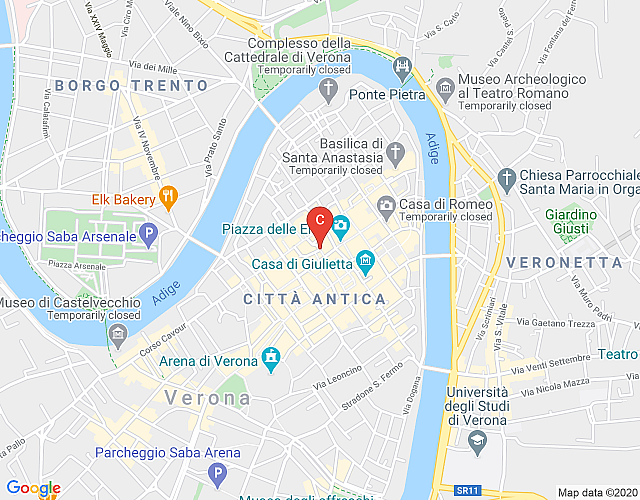 Stunning 1 bedroom penthouse in the heart of Verona map image