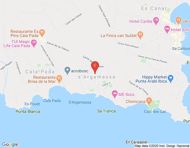 Catalunya Casas: Villa S’Argamassa for 10 guests, walking distance to Ibiza beaches! map image