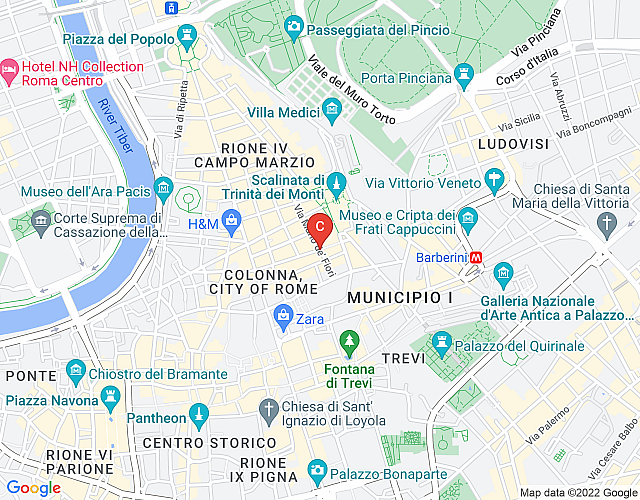 Nouveau! La Colombaia, Parfait et spacieux, Rome Penthouse près de la  Place d’Espagne map image