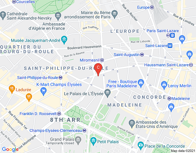 Le Luxe Elysees –  Penthievre map image