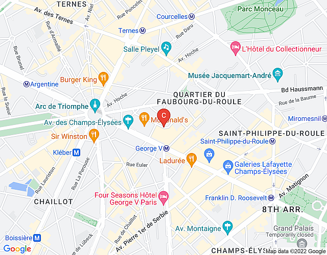 Le Regal Elysees Paris map image