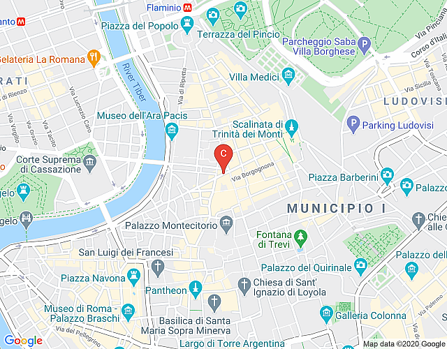 A Penthouse with Garden In Historic Palace in Rome’s Historic Center map image