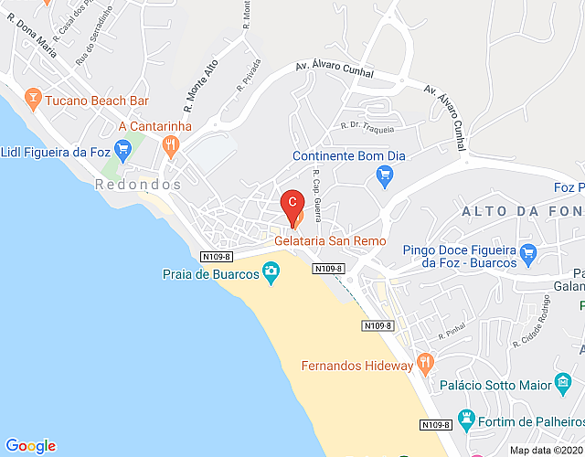 Buarcos Beach Apartment, wi-fi, cable TV map image