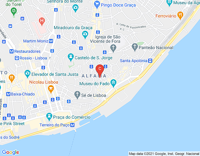 Studio in Lissabon 99 – Alfama map image