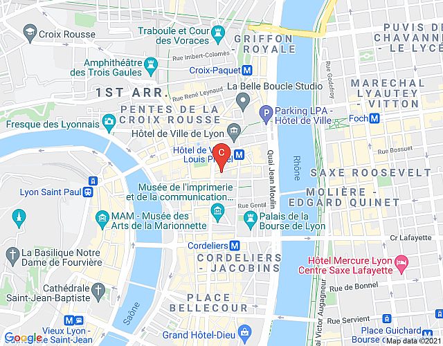 Arbre Sec – T2 furnished apartment in Lyon – close to Place des Terreaux map image