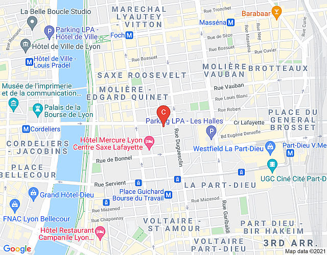 Créqui – Location T3 Lyon centre map image