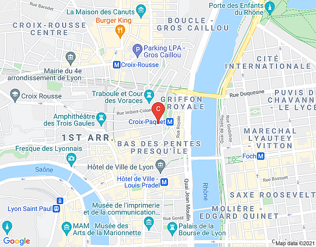 Burdeau – Apartment rental 1 bedroom – Lyon 1 map image