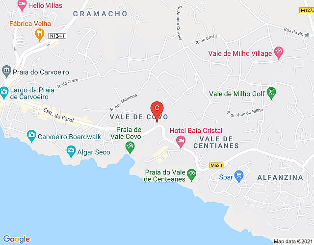 Casa Ferrolho, a pie de la playa y del centro de Carvoeiro imagen del mapa