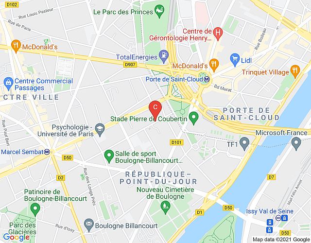 Boulogne Marcel Dassault imagen del mapa