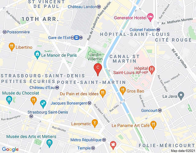 Loft Vinaigriers République imagen del mapa