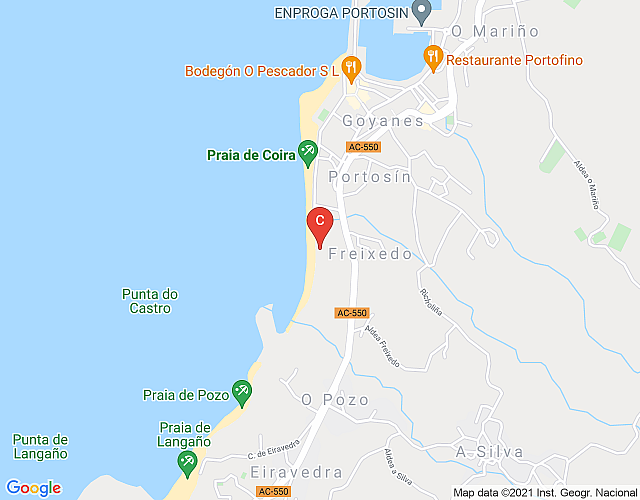 33. Casa Mareas Vivas (245), frente a la playa en Portosín imagen del mapa