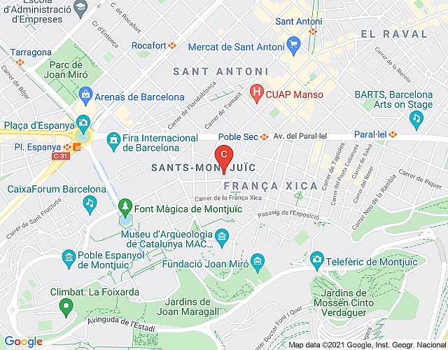 Apartamento vacacional para 3 en Poble Sec, cerca de la Fira de Barcelona imagen del mapa