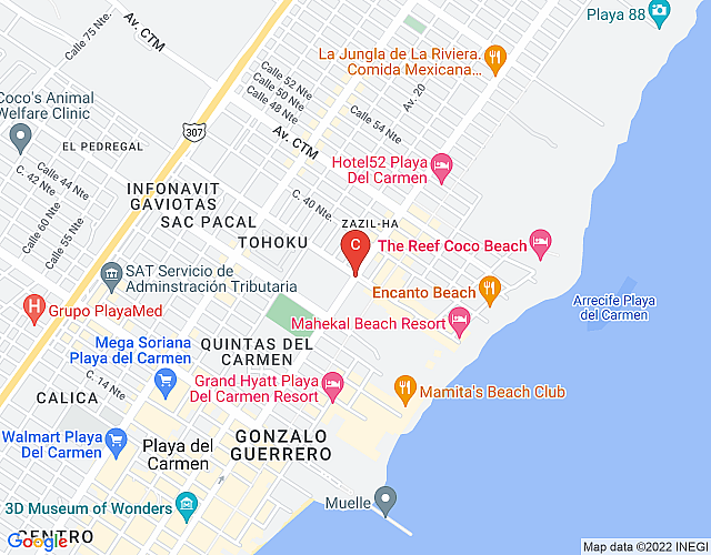 Penthouse 2 Recamaras Playa del Carmen, By happy Address map image