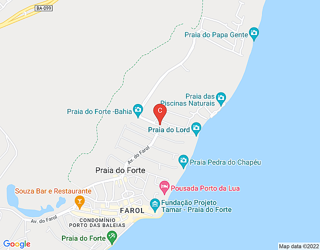 Villa Cancun, Praia do Forte imagen del mapa