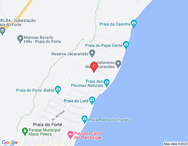 Villa Rangiroa, Praia do Forte imagen del mapa