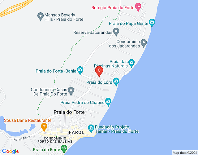Villa Mandelieu, Praia do Forte imagen del mapa