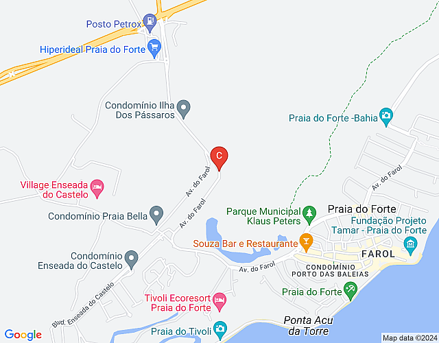 Villa Moorea, Praia do Forte imagen del mapa