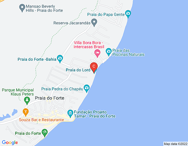 Villa Bora Bora, Praia do Forte imagen del mapa
