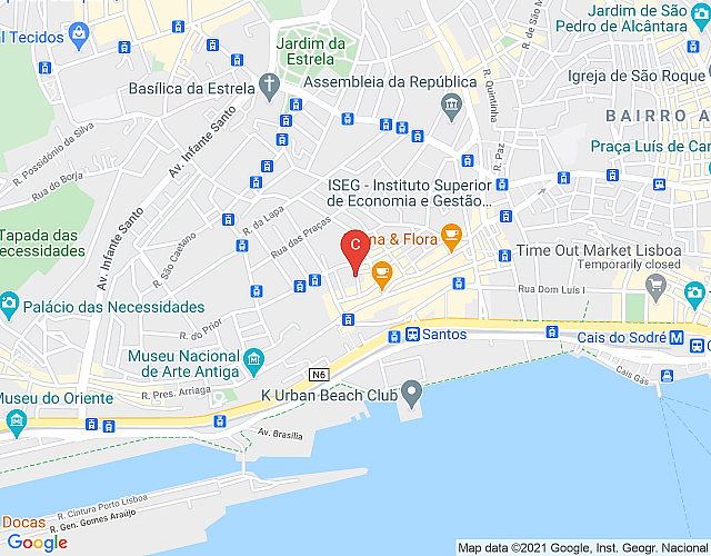 Apartamento en Lisboa 336 – Santos imagen del mapa
