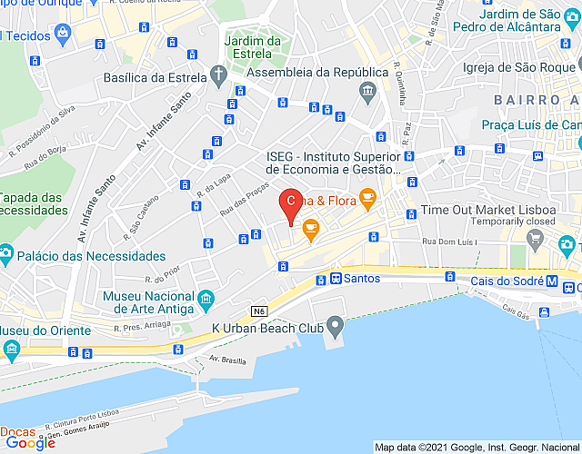 Apartamento en Lisboa 296 – Santos imagen del mapa