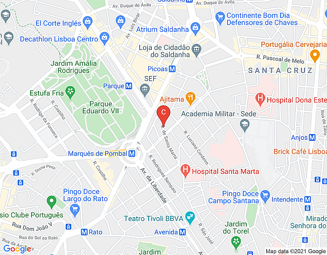 Apto en Lisboa 317 – Marquês Pombal imagen del mapa