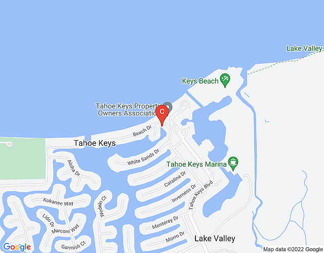 Beautiful Tahoe Keys property with boat dock.  Across the street from the beach/lake. map image