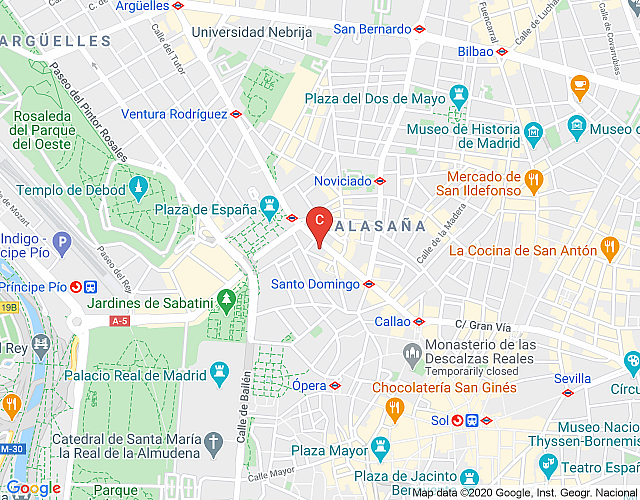 Madrid Gran Vía – Bookwedo map image