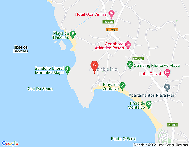60. Villa Cristina (296), beachfront in Sanxenxo map image