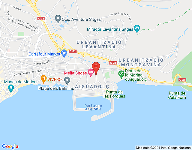 Lovely Holiday Apartment with Wonderful Terrace Overlooking the Sea in Sitges map image