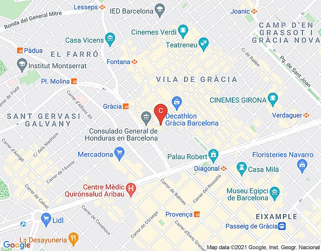 Charming holiday apartment for 4 guest in Gràcia district, Barcelona map image