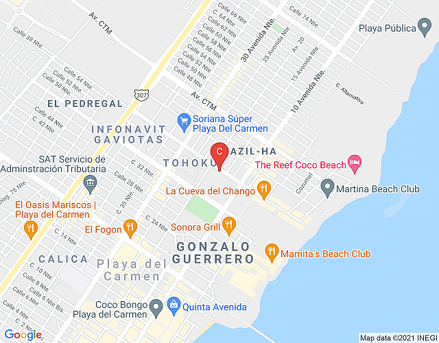 Tulum Style 2 br condo in heart of town by Happy Address map image