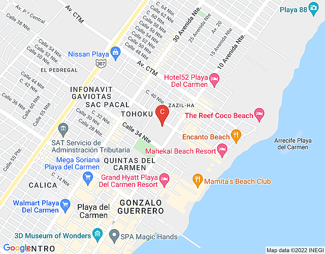 Delightful 1 br condo in the heart of Playa del Carmen by Happy Address map image
