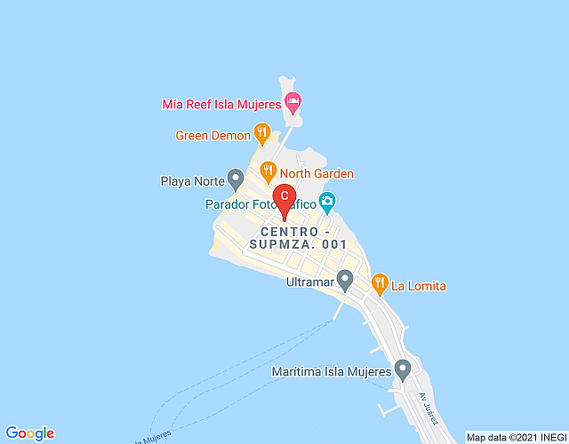 Casa Aruma is a unique property, located in the beating heart of Isla Mujeres map image