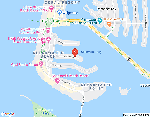 Waterfront 2 Bedroom 2 Bathroom Condo – 8 Minute Walk to Clearwater Beach – Free Parking (U3) map image