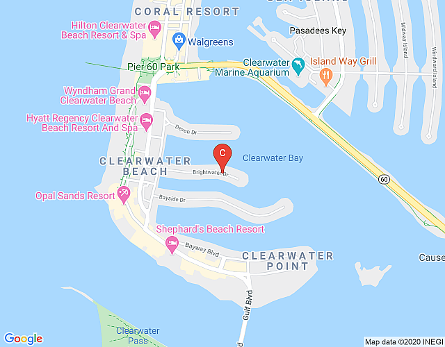 Waterfront 2 Bedroom 2 Bathroom Condo – 8 Minute Walk to Clearwater Beach – Free Parking (U2) map image