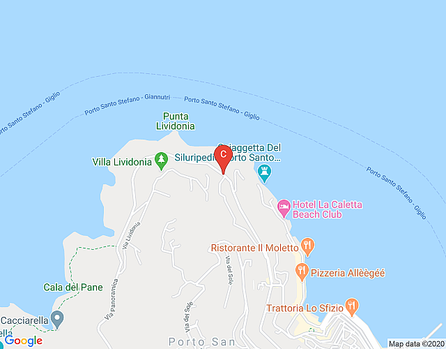 Porto Santo Stefano I Lecci  –  Bookwedo map image
