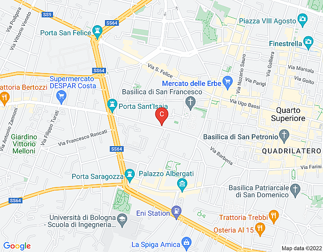 App con posto auto privato nel cuore di Bologna map image