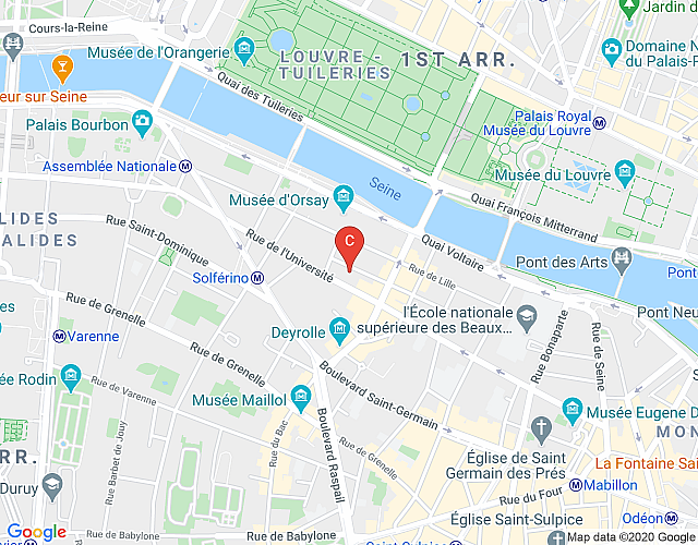 Paris: Hotel Verneuil, Chic Boutique Hotel, in the Saint Germain area of Paris’ 7th Arrondissement map image