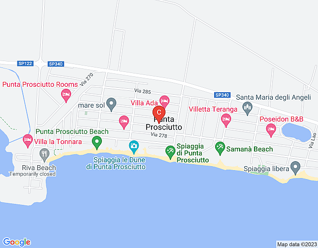 Villa Annita a 230 metri dalla spiaggia di Punta Prosciutto map image