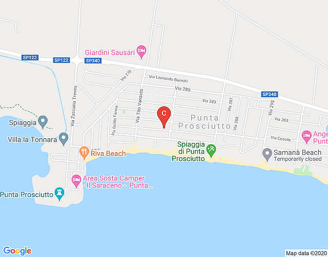 Villetta Giuditta a 110 metri dalla spiaggia di Punta Prosciutto map image