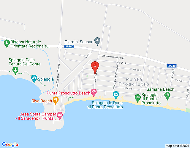 Villetta Nini 5 a 200 metri dalla Spiaggia di Punta Prosciutto map image